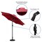 Merrick Lane Bali Patio Umbrella with Base - 9' Polyester Patio Umbrella - 30+ UV Protection - Waterproof Cement Base with 1.5" Diameter Aluminum Pole